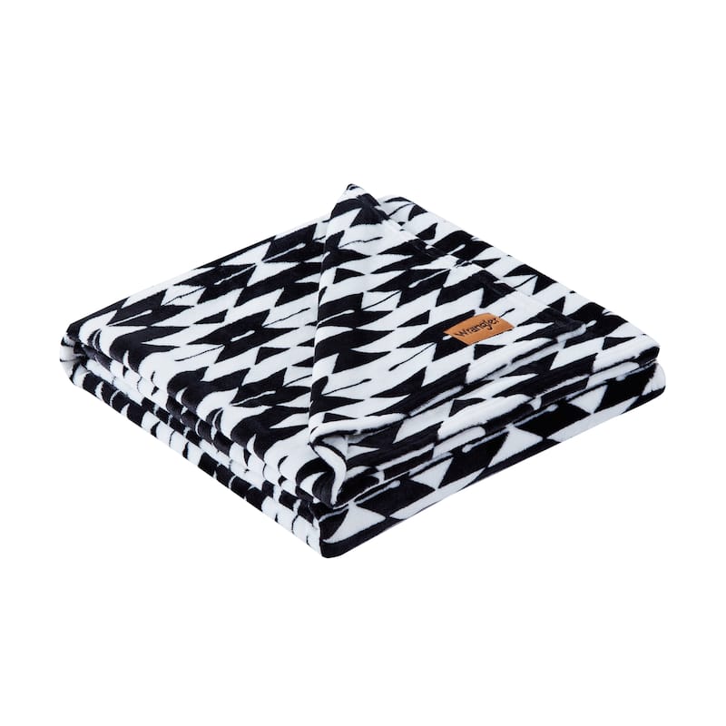 Wrangler Printed Ultra Soft Plush Fleece Throw Blanket.