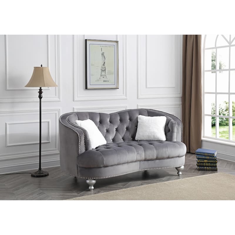 Blue Traditional Loveseat
