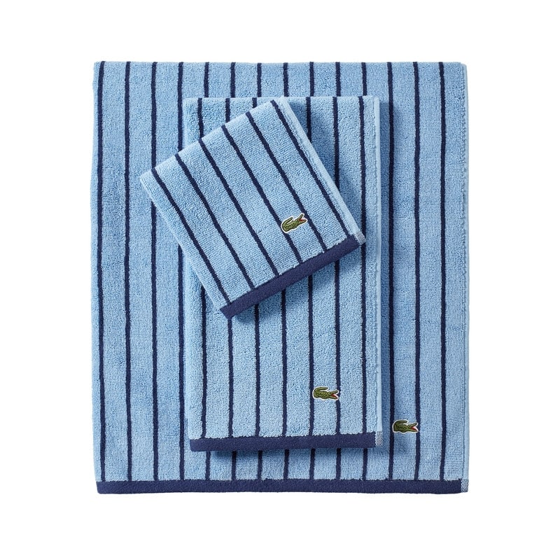 Lacoste Centre Mark Cotton Jacquard Stripe Hand Towel