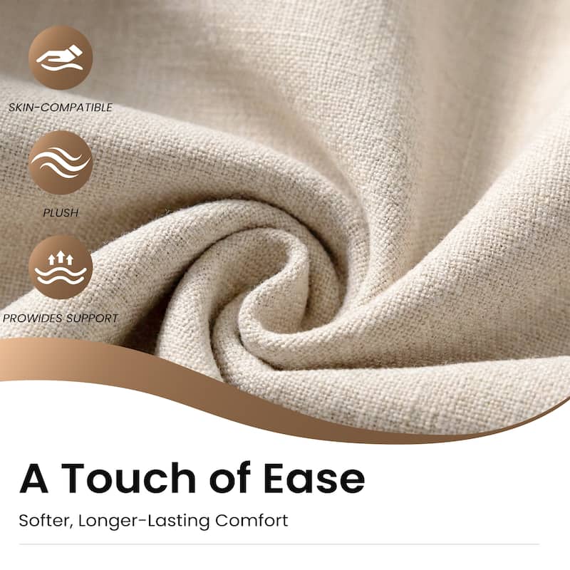 Open Back Upholstered Wood Frame Dining Chair Fabric Seat