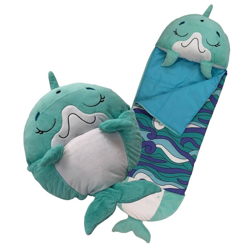 Happy Nappers: Pillow & Sleepy Sack: Medium - Dolphin Disco - 54 x 20",3+