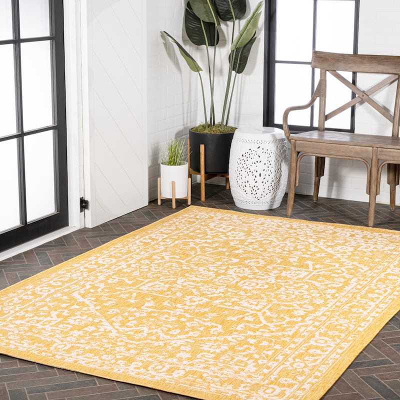 JONATHAN Y Medallion Textured Weave Indoor/Outdoor Area Rug