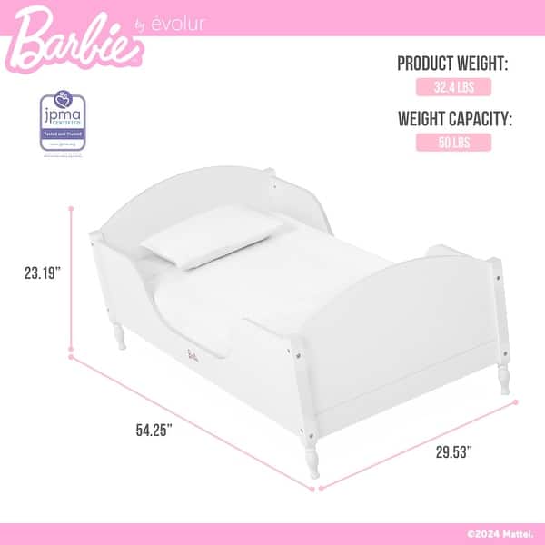 dimension image slide 1 of 2, Barbie Dreamscape Toddler Bed by Evolur