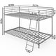 preview thumbnail 4 of 32, Twin Round Pipe Bunk Low Bed Guardrail Angled Ladder Iron Bed USA