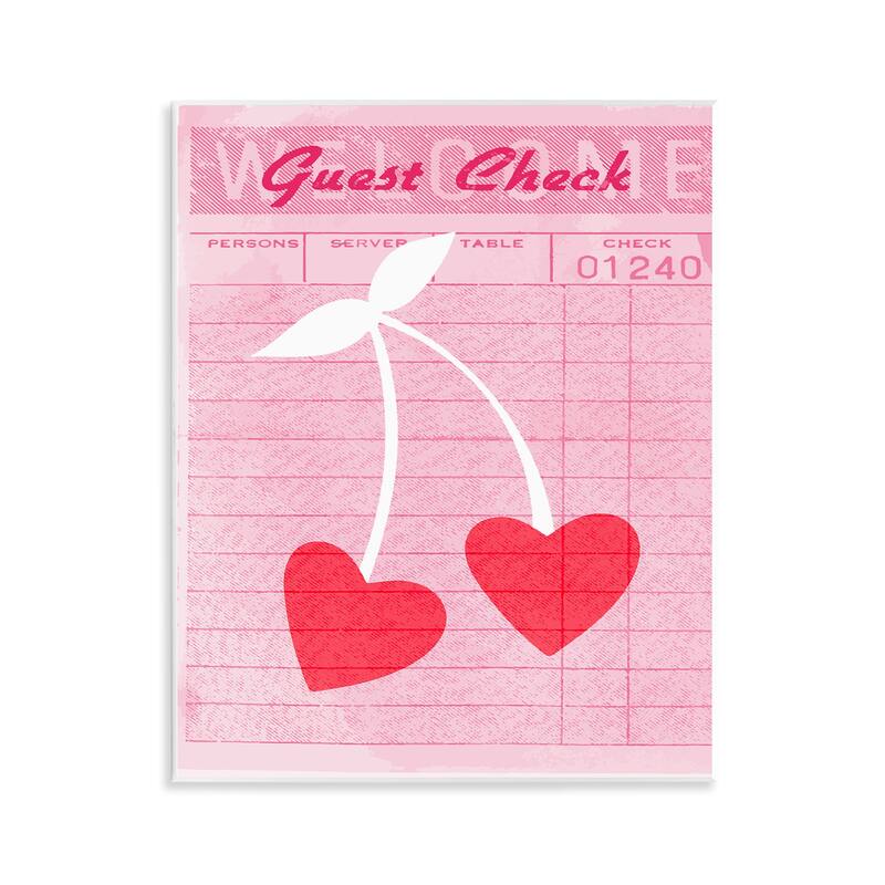 Stupell Cherries on Guest Check Wall Plaque Art Design By Lil' Rue - 11 x 14