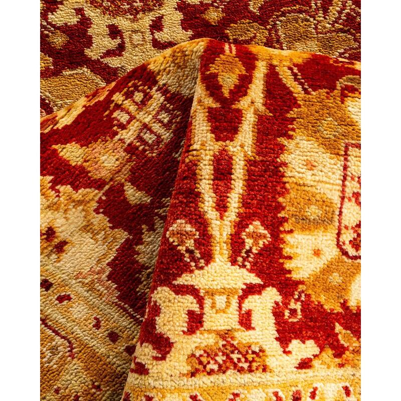 Overton Hand Knotted Wool Vintage Inspired Traditional Ottoman Red Runner Rug - 2' 7" x 12' 2"