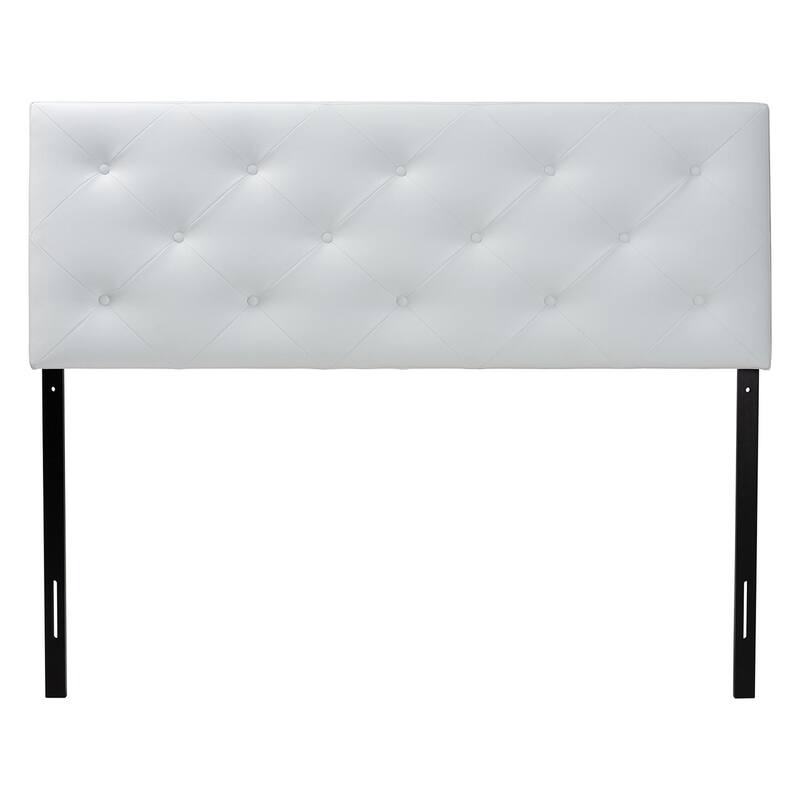Modern Faux Leather Upholstered Headboard with Button Tufting and Adjustable Height, Fits Most Bed Frames