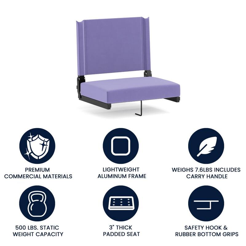 Ultra-Padded Stadium Chair - 18"W x 14"D x 18"H - 18"W x 14"D x 18"H