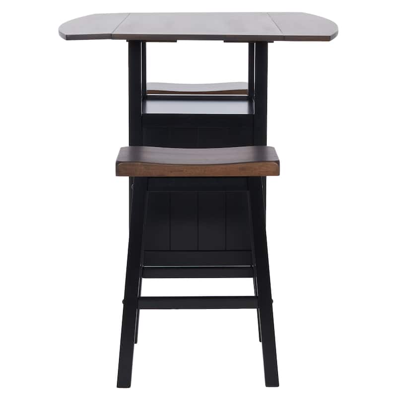 SAFAVIEH Mascha 3-Piece Set Drop Leaf Pub Table - 36" W x 36" L x 36" H - 36Wx36Dx36H