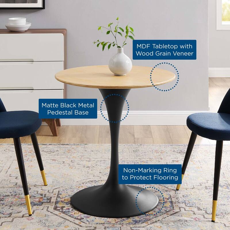 Lippa 28" Round Wood Grain Dining Table