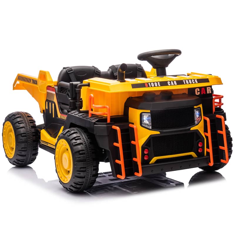 24V Two-seater Kids Ride On Electric Car W/parents control,Seat width 19.69in,E-rear dump,For Kids Aged 3+