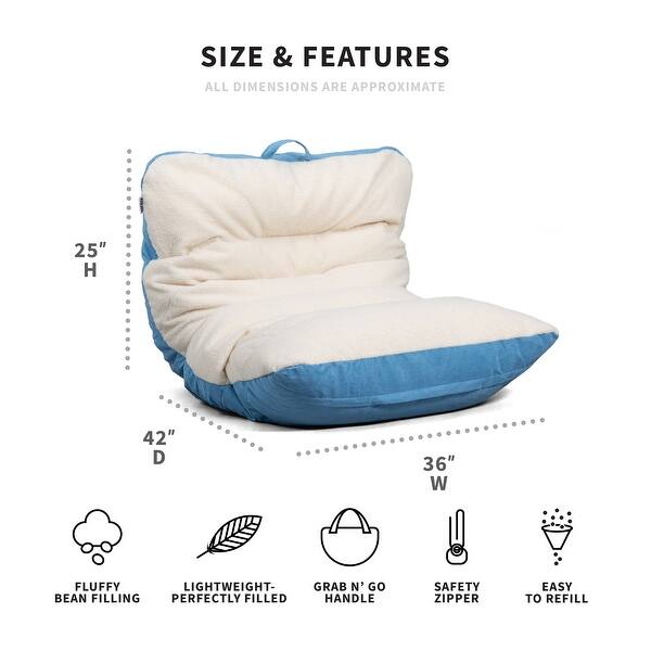 dimension image slide 8 of 11, Big Joe Roma Bean Bag Chair