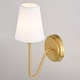 preview thumbnail 9 of 8, Briar 1 Light Traditional Wall Sconce White Linen Shade