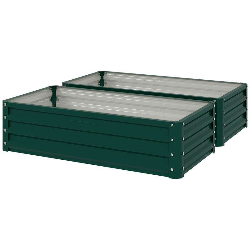 Galvanized Steel Garden Bed Planter for Vegetables and Flowers - 47.25" L x 23.5" W x 12" H