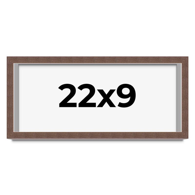 22x9 Shadow Box Frame Brown | 1.125 inches Deep Real Wood Rustic