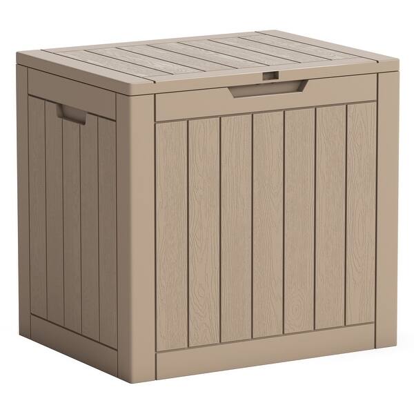 Furniwell 31 Gallon Resin Deck Box Patio Storage Box Waterproof