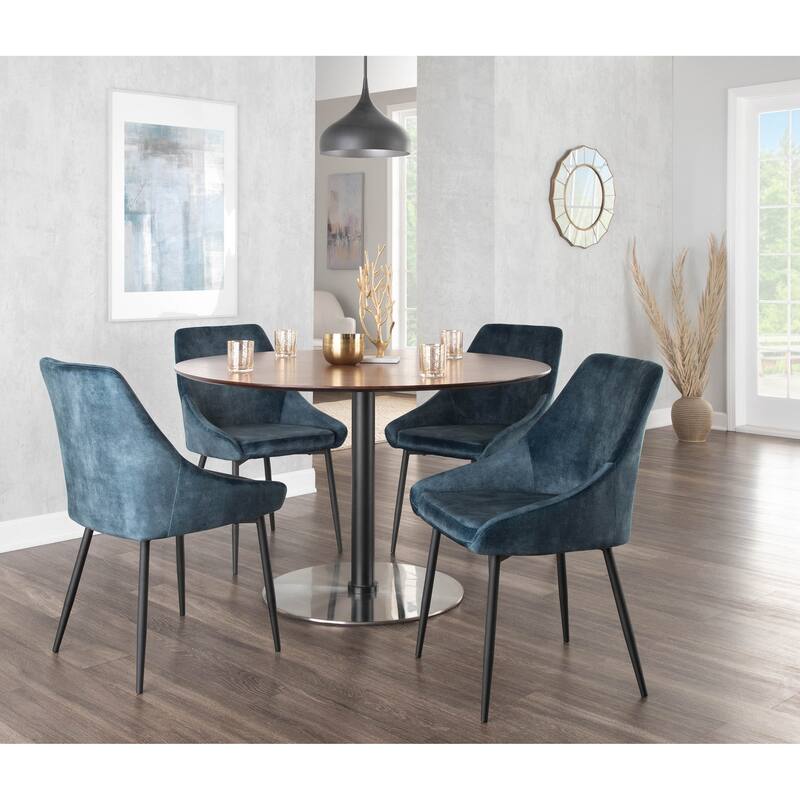 Silver Orchid Alba Upholstered Dining Chair with Black Metal Finish - Set of 2