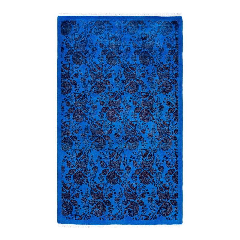 Fine Vibrance One-of-a-Kind Hand-Knotted Area Rug - Blue, 3' 2" x 5' 2" - 3' 2" x 5' 2"