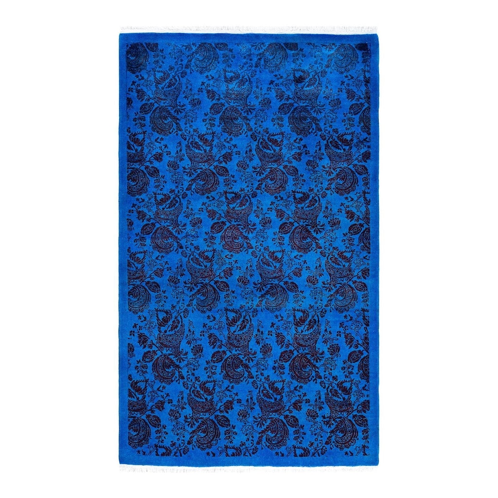Fine Vibrance One-of-a-Kind Hand-Knotted Area Rug - Blue, 3' 2" x 5' 2" - 3' 2" x 5' 2"