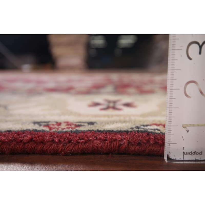 Oushak Indian Rug Hand-Knotted Transitional Floral Wool Carpet - 4'0"x 6'3"