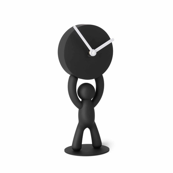 Umbra 118510-040 4-1/8" x 3-1/2" Buddy Resin Analog Accent Clock - Black