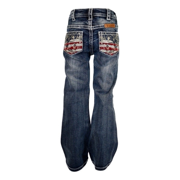 jeans with flag on pocket