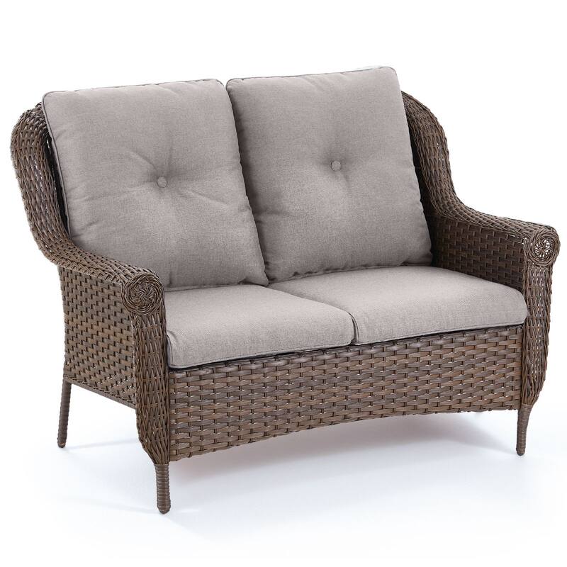 Pocassy Wicker Patio Conversation Set for Backyard