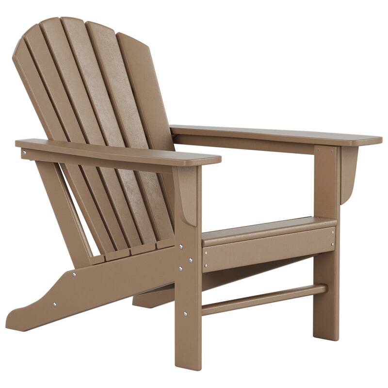 Altura Outdoor Eco-Friendly All Weather Poly Patio Adirondack Chair - Deep Seating - Weathered Wood