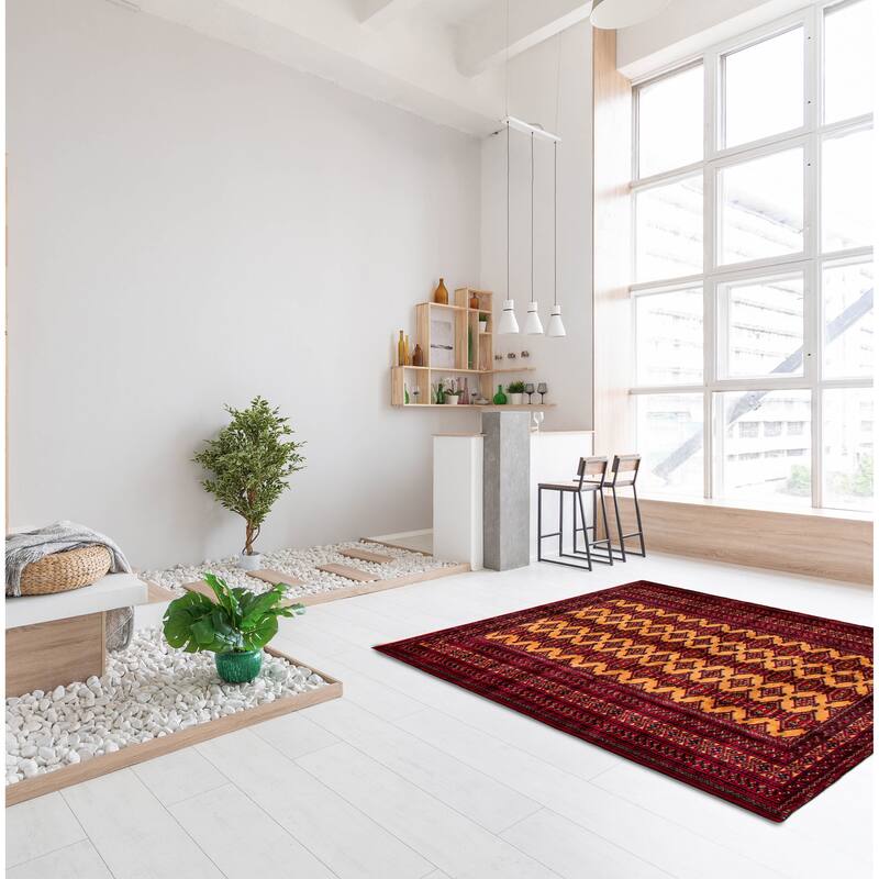 Teimani Red Rug 4'2" x 6'2" - 4'2 x 6'2