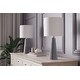 preview thumbnail 86 of 106, 16-in. Glass Lamp w/ Brushed Nickel Accents and Drum Shade