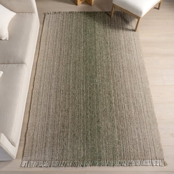 slide 2 of 8, Nuloom Winifred Ombre Jute Blend Area Rug 5' x 8' - Green - Rectangle