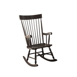 Traditional Style Wooden Rocking Chair with Contoured Seat, Black - 44. ...