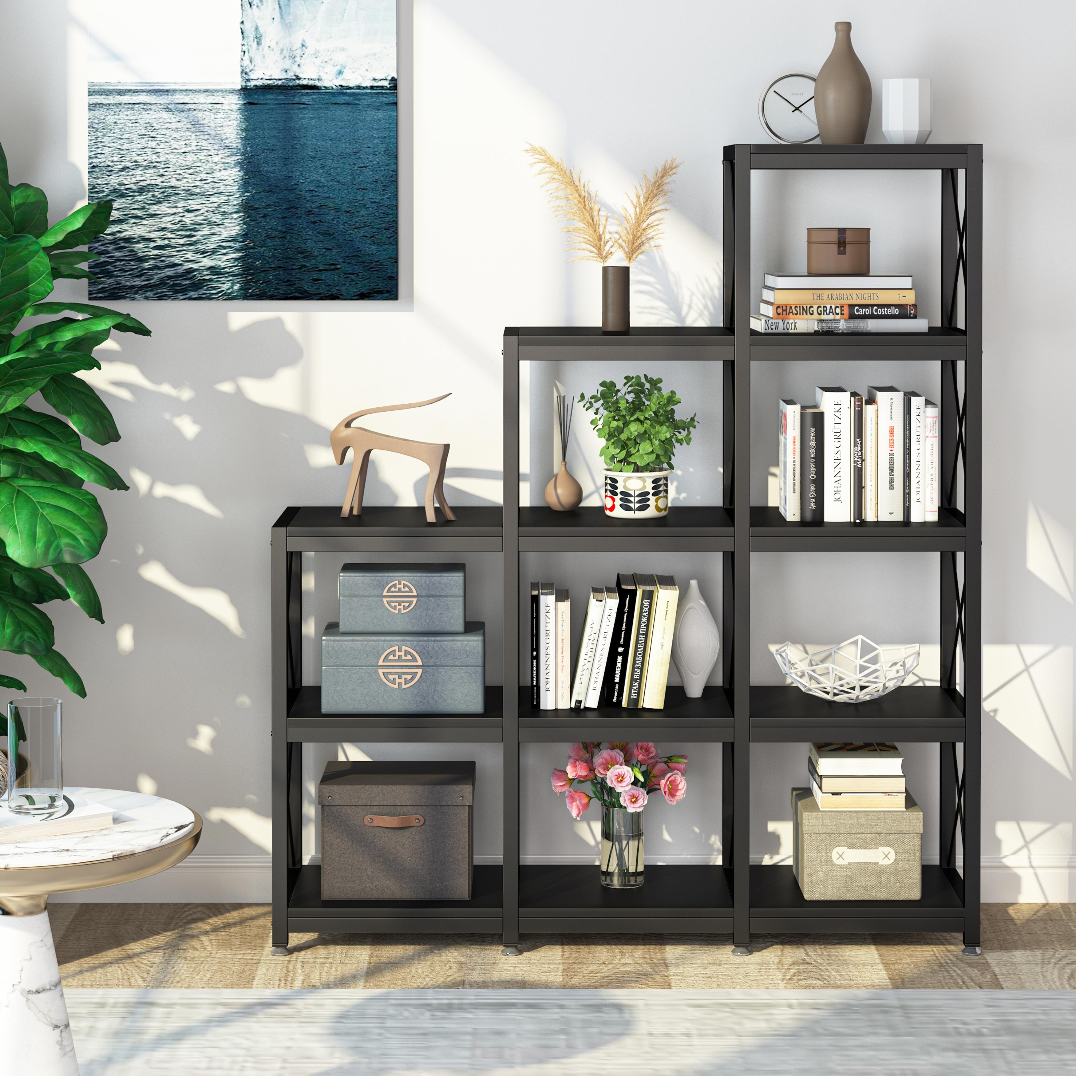 12 Shelves Ladder Bookshelf Bookcase Display Shelf