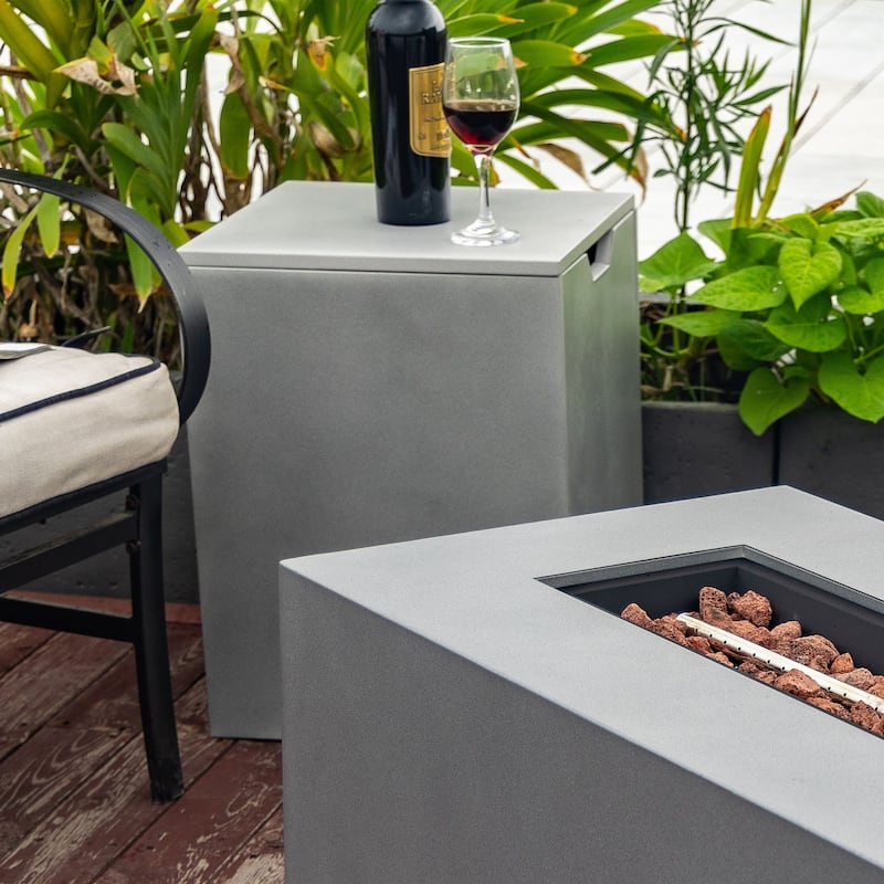 42" Rectangular Steel Propane Gas Fire Pit with 50000 BTU