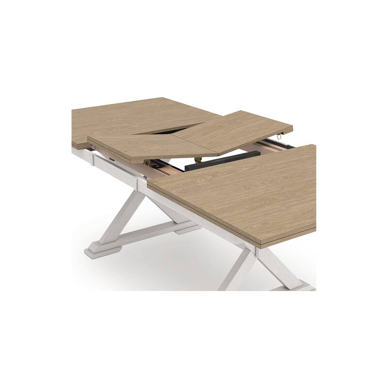 Signature Design by Ashley Westlinport Antique White/Brown Dining Butterfly Extension Table - 40" W x 78" D x 30" H