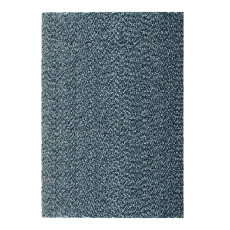 Lisbon Collection Hand Woven Mixed Color Thick Area Rug - Blue - 5' x 8'