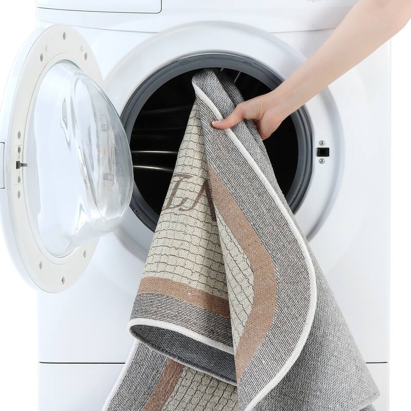SussexHome Washable Ultra Thin Cotton Laundry Room Rug Runner - 20" x 59"