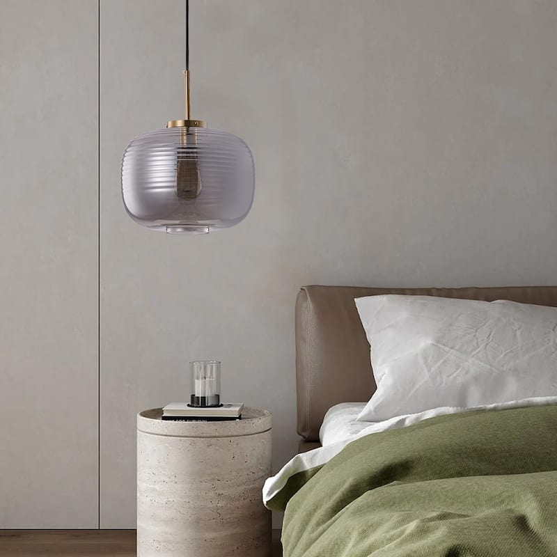 1-Light Wavy Design Pendant Lighting - 11.8"D×4.3"W×77.2"H(Adjustable)