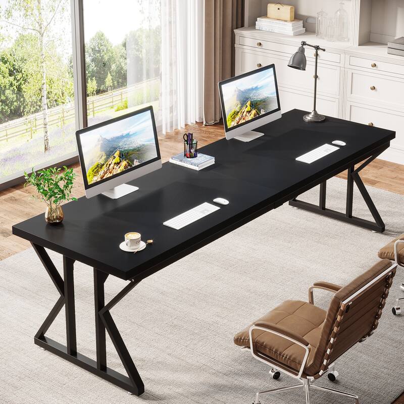 78.7 Inches Long Computer Desk, Two Person Desk For Home Office - Black