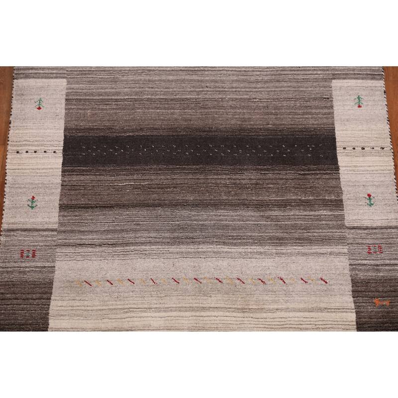 Hand Knotted Oriental 100% Wool Carpet Tribal Tribal Multi-Colored Gabbeh Area Rug - 6' 2'' X 4' 6''