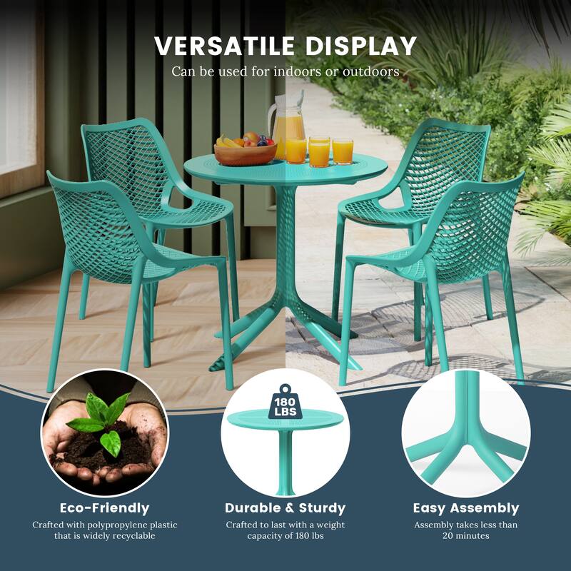 Frond and Form 31.5 Inch Outdoor Round Dining Table