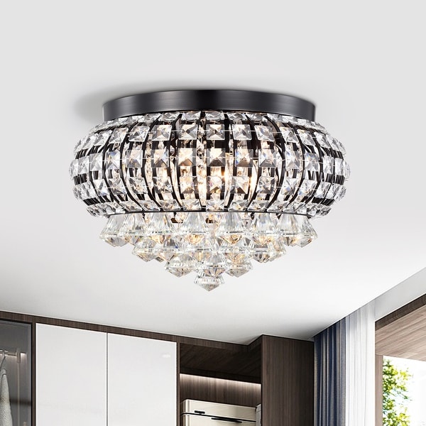 Alysha 4 Light Metal Crystal Shade Flush Mount On Sale Bed Bath Beyond 32631362