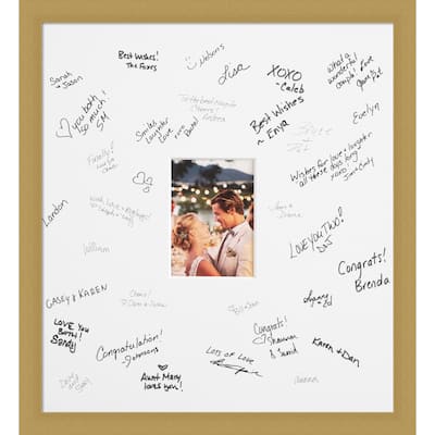 Grace Signature Mat Picture Frame - Autograph Photo Frame Guest Book Alternative for Weddings, Graduations, or Retirement