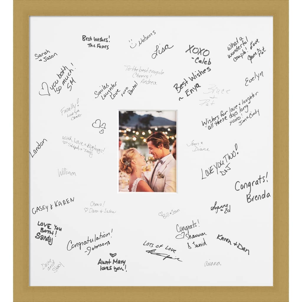 Grace Signature Mat Picture Frame - Autograph Photo Frame Guest Book Alternative for Weddings, Graduations, or Retirement