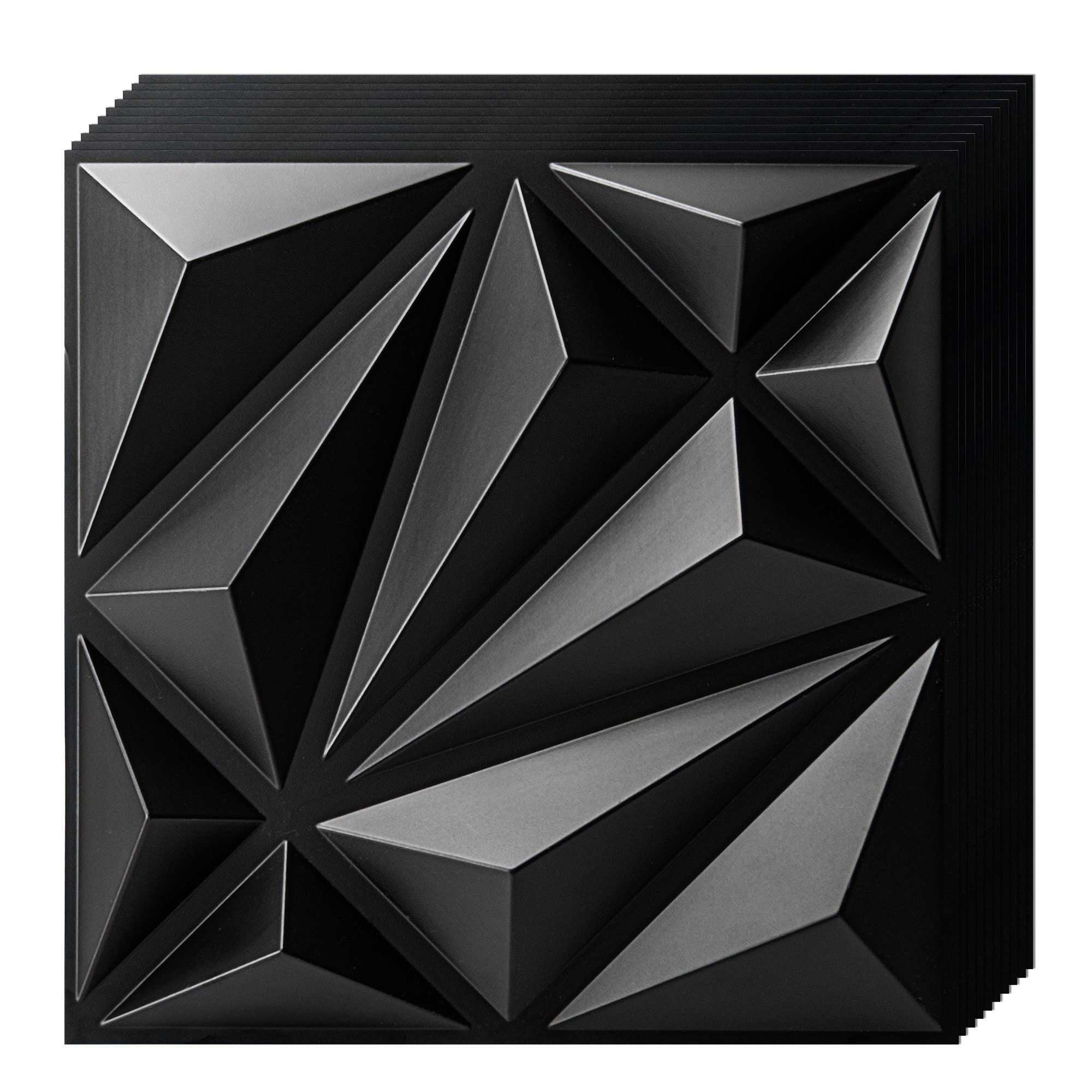 Art3d 33PCS 3D Wall Panels Ceiling Tiles, 11.8"x11.8" (31.9 sq.ft.), Black or White