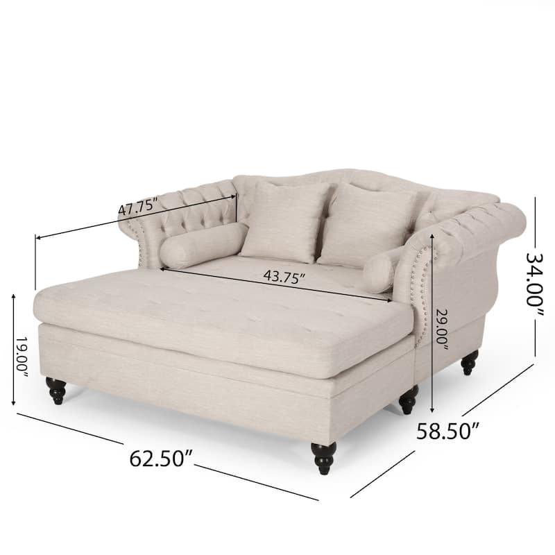 Wellston Tufted Double Chaise Lounge by Christopher Knight Home