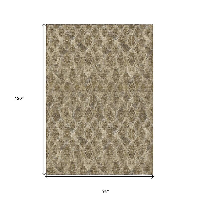 HomeRoots Geometric Traditional Rectangle Outdoor Rug