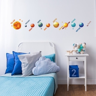 Walplus Colorful Solar System Planets Space Children Kids Wall Sticker