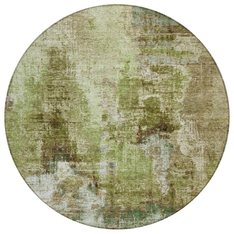 Machine Washable Indoor/ Outdoor Abstact Contemporary Chantille Rug