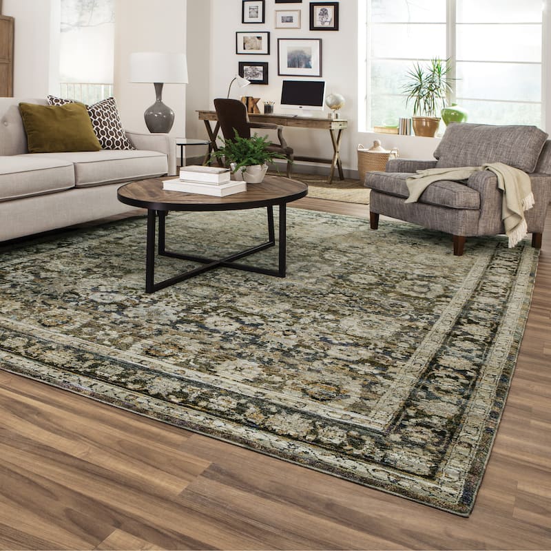 Style Haven Mohawk Faded Classic Border Area Rug